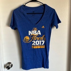 Blue womens golden state warriors  nba final t shirt , previously worn